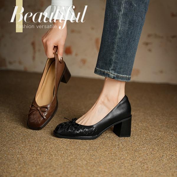 Handcrafted Leather Women's Shoes: Elegance in Every Stitch(Edsl3176)