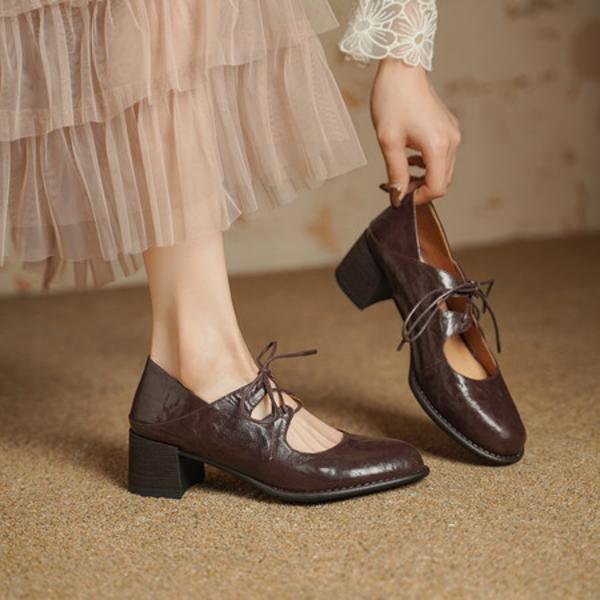 Luxury Handmade Leather Women's Shoes, Exquisite Craftsmanship(Edsl3179)