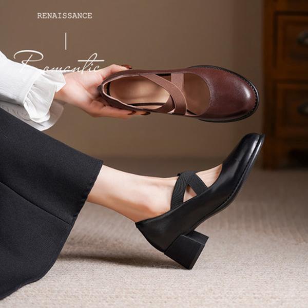 Handcrafted Luxury Leather Women's Shoes for Elegant Style(Edsl3180)