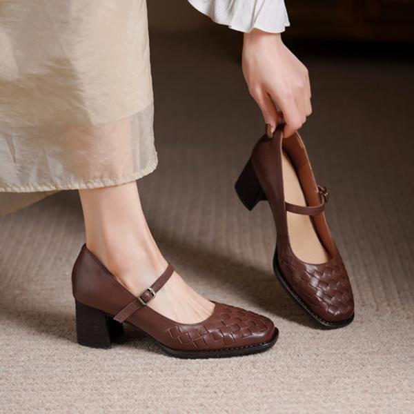 Handcrafted Genuine Leather Women’s Shoes - Elegant Craftsmanship for Luxury Quality(Edsl3189)
