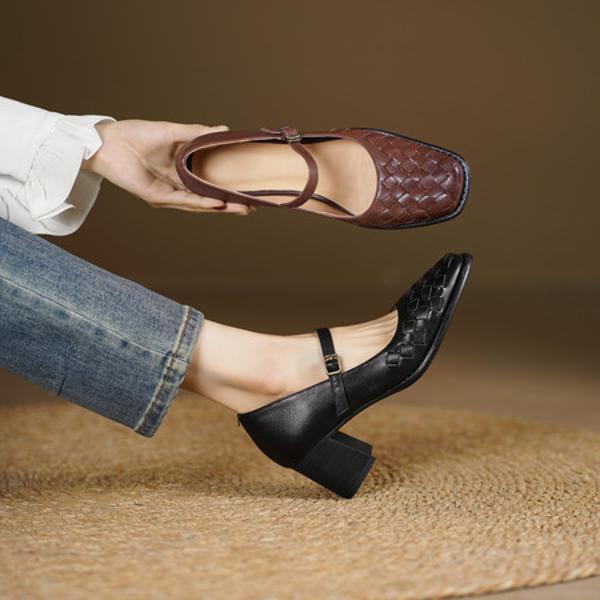Elegant Handcrafted Genuine Leather Women's Shoes - High-End Craftsmanship(Edsl1月-89)
