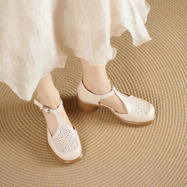 Handcrafted Luxury Leather Women's Shoes: Elegance in Every Detail(Edsl3271)