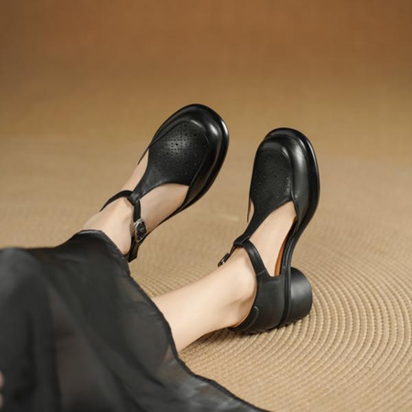 Handcrafted Luxury Leather Women's Shoes: Elegance in Every Detail(Edsl3271)