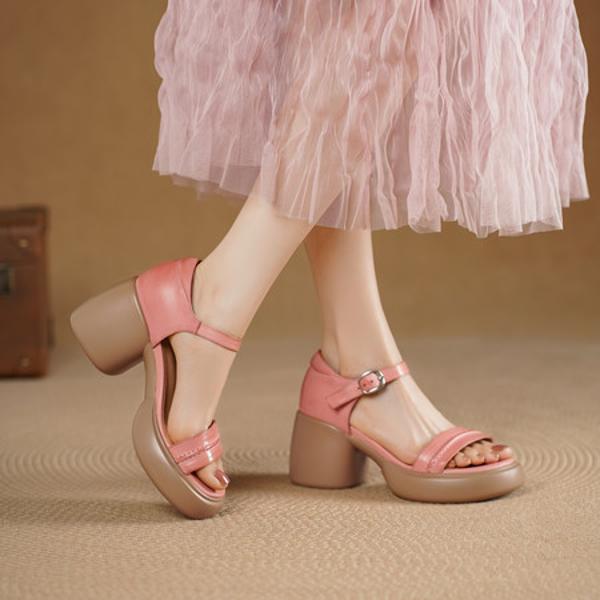 Handcrafted Luxury Leather Women's Shoes with Elegant Craftsmanship(Edsl3279)