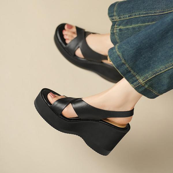 Elegant Handcrafted Genuine Leather Women's Shoes - Luxury Craftsmanship(EdslA03)