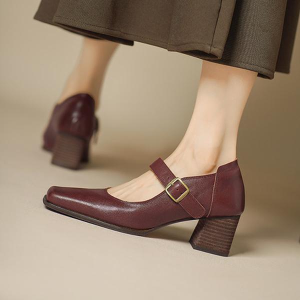 Exquisite Handmade Leather Women's Shoes - A Touch of Luxury and Elegance(Edsl3356)