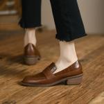 Elegant Handcrafted Leather Women's Shoes with Luxurious Quality(Egupai88873)