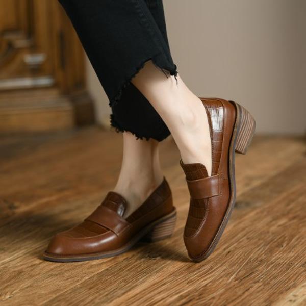 Elegant Handcrafted Leather Women's Shoes with Luxurious Quality(Egupai88873)