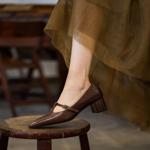 Handcrafted Genuine Leather Women's Shoes: A Blend of Elegance and Luxury(Egupai888162)