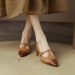 Elegant Handcrafted Leather Women's Shoes: Unmatched Quality and Luxury Craftsmanship(Egupai888162-1)