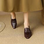 Elegant Handcrafted Leather Women’s Shoes – Luxury Craftsmanship(Egupai888350)