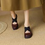 Exquisite Handcrafted Genuine Leather Women's Shoes for Timeless Elegance(Egupai888347)