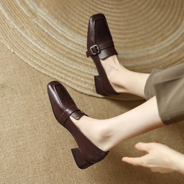 Elegant Handcrafted Leather Women's Shoes with Luxurious Quality Craftsmanship(Egupai888423)