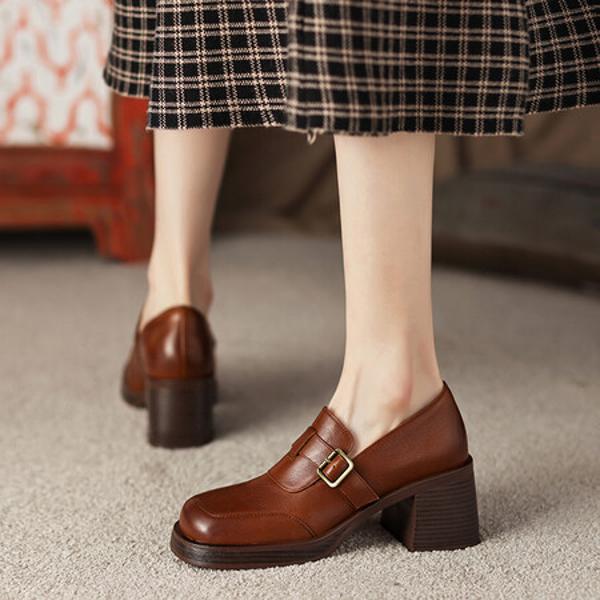 Handcrafted Luxury Genuine Leather Women's Shoes: Elegant Artistry(Egupai8882301)