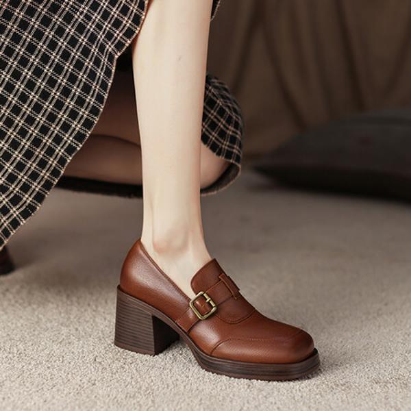 Handcrafted Luxury Genuine Leather Women's Shoes: Elegant Artistry(Egupai8882301)