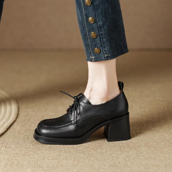 Handcrafted Genuine Leather Women's Shoes: Elegant Luxury Craftsmanship(Egupai888431-1)