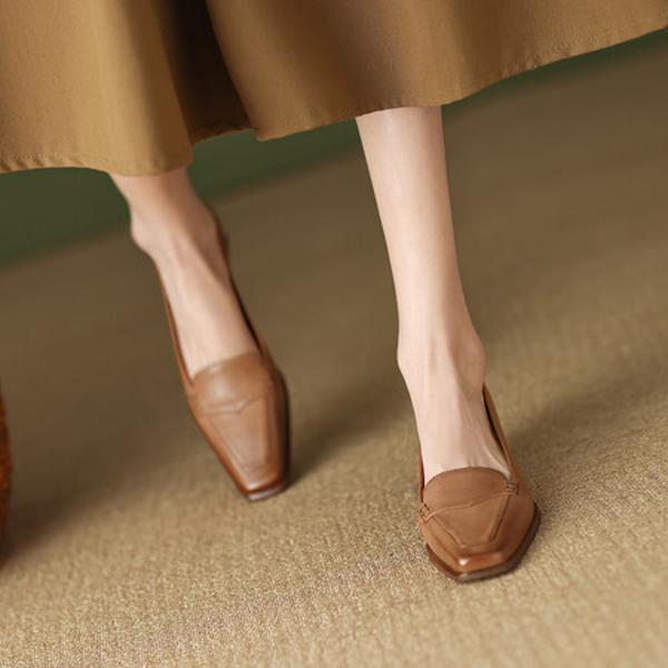 Exquisite Handcrafted Leather Women's Shoes for Timeless Elegance(Egupai8882355)