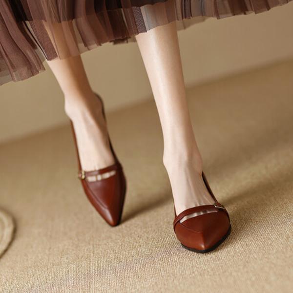 Elegant Handcrafted Leather Women's Shoes of High Quality(Egupai8882372)