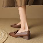 Elegant Handmade Leather Women's Shoes - Luxurious Craftsmanship(Egupai8882391)