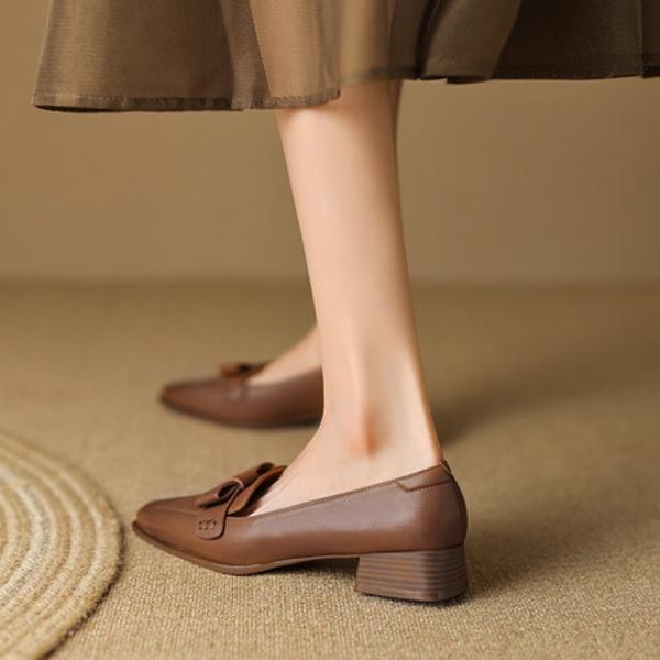 Elegant Handmade Leather Women's Shoes - Luxurious Craftsmanship(Egupai8882391)