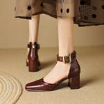Handcrafted Genuine Leather Women's Shoes: Luxurious Elegance in Every Stitch(Egupai8882397)