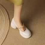 Elegant Handmade Genuine Leather Women's Shoes - Luxury Craftsmanship(Egupai8882658)