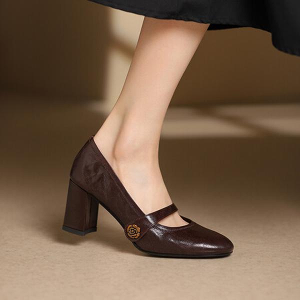 Exquisite Handcrafted Genuine Leather Women’s Shoes: Luxury & Elegance(Egupai8882827)