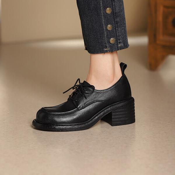 Luxurious Handmade Leather Women's Shoes - Elegance in Every Stitch(Egupai8882973)