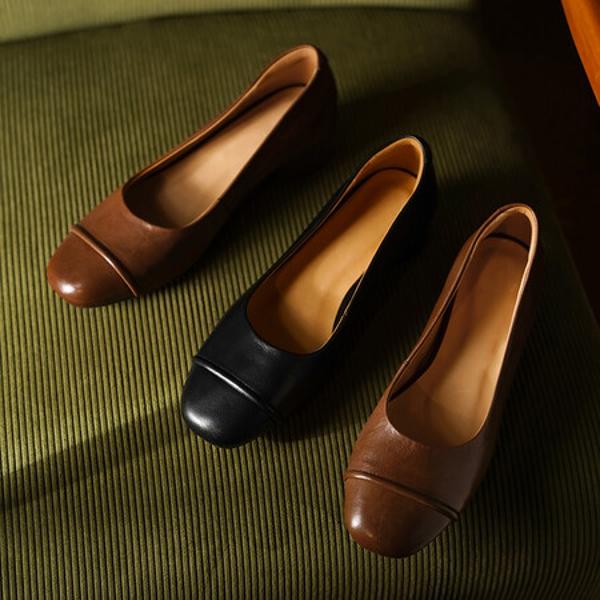 Handcrafted Genuine Leather Women's Shoes: A Luxurious Elegance in Every Stitch(Egupai8883003)