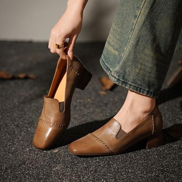 Handcrafted Luxury Leather Women's Shoes - Elegance in Every Stitch(Egupai8883146)