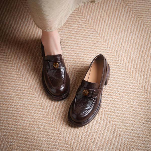 Elegantly Crafted Luxury Genuine Leather Handcrafted Women's Shoes(Egupai8883171)