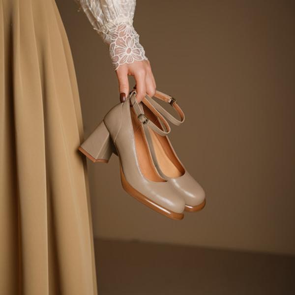 Elegant Handcrafted Genuine Leather Women's Shoes(Egupai8883169)