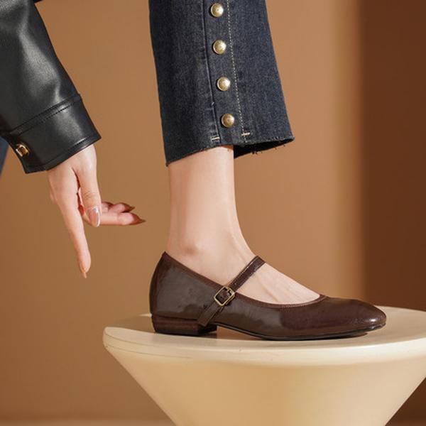 Elegant Handmade Genuine Leather Women's Shoes - Luxurious Craftsmanship(Egupai8883128)