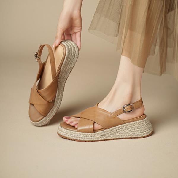 Handcrafted Genuine Leather Women's Shoes: Elegant Luxury Quality(Egupai8883331)