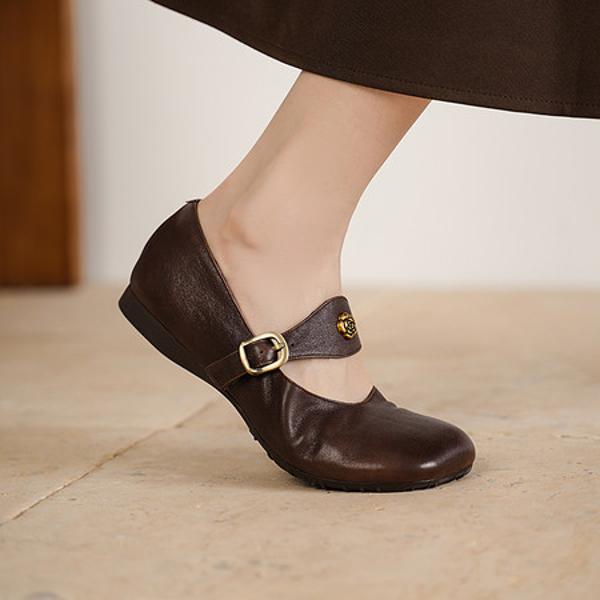 Handcrafted Luxury Leather Women's Shoes with Elegance(Egupai8883389)