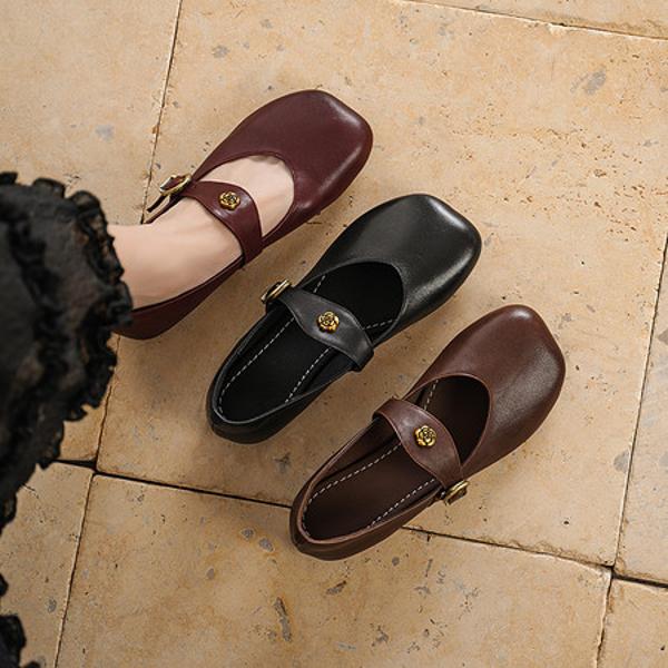 Handcrafted Luxury Leather Women's Shoes with Elegance(Egupai8883389)