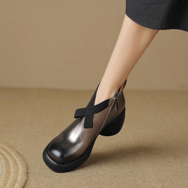 Elegant Handmade Leather Women's Shoes: Luxury Craftsmanship(Eoct20161002M508-3)