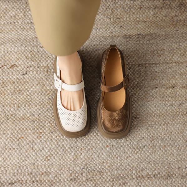 Elegant Handmade Leather Women’s Shoes - Luxurious Craftsmanship(Eoct20161002M530-26)