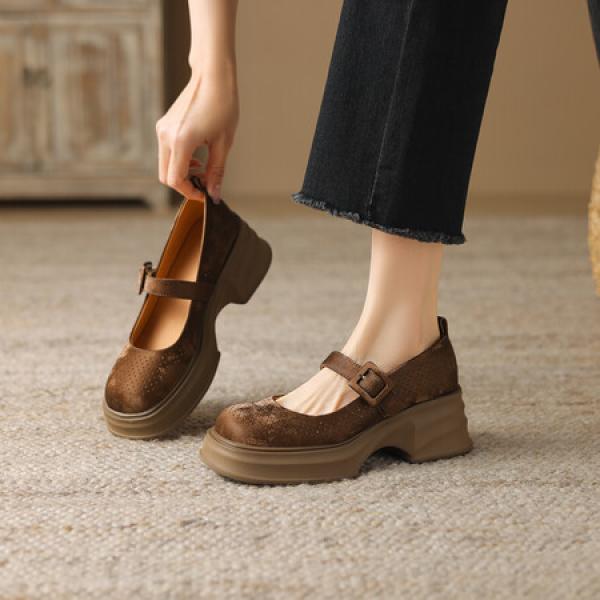 Elegant Handmade Leather Women’s Shoes - Luxurious Craftsmanship(Eoct20161002M530-26)