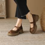 Elegant Handmade Leather Women’s Shoes - Luxurious Craftsmanship(Eoct20161002M530-26)