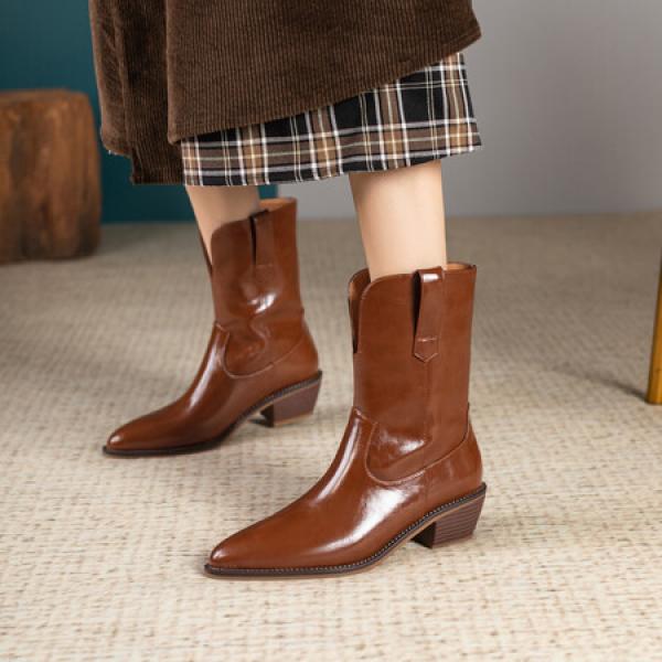 Luxurious Handmade Leather Women's Shoes - Elegant Craftsmanship(Eqijiayi5712)