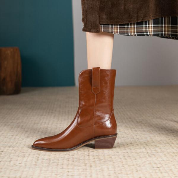 Luxurious Handmade Leather Women's Shoes - Elegant Craftsmanship(Eqijiayi5712)