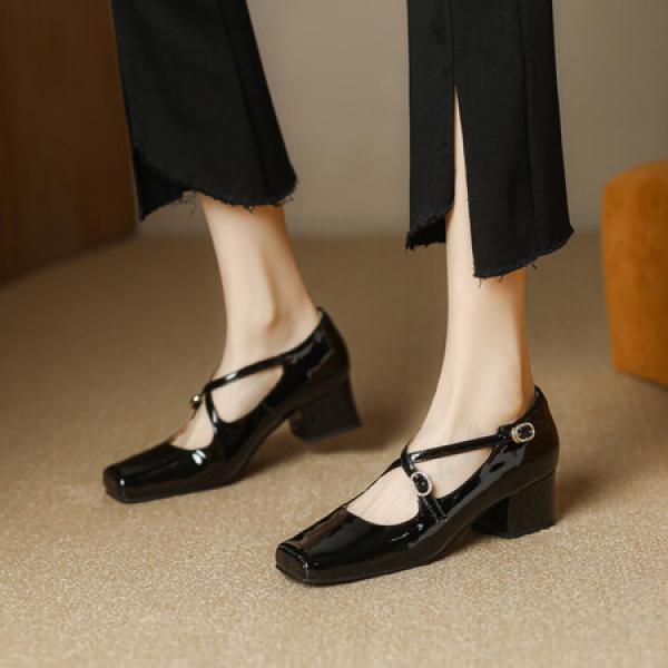 Elegant Handcrafted Leather Women’s Shoes, Luxe Quality(Eqijiayi2408)