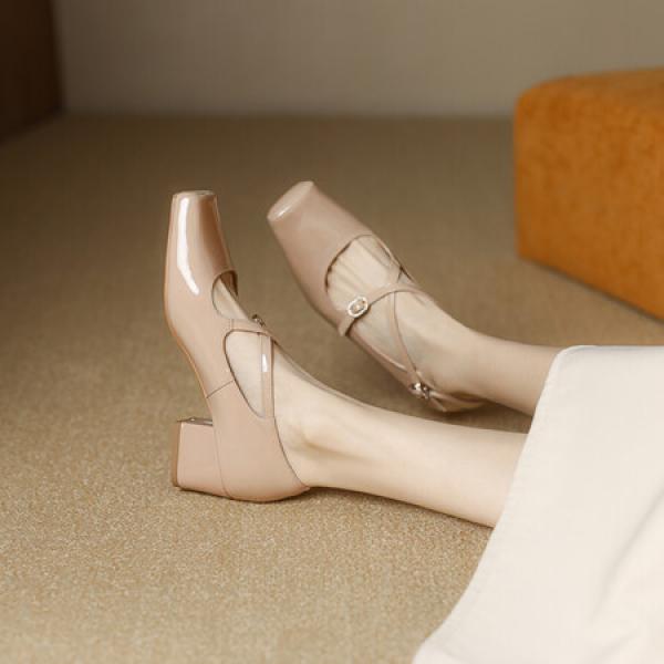 Elegant Handcrafted Leather Women’s Shoes, Luxe Quality(Eqijiayi2408)
