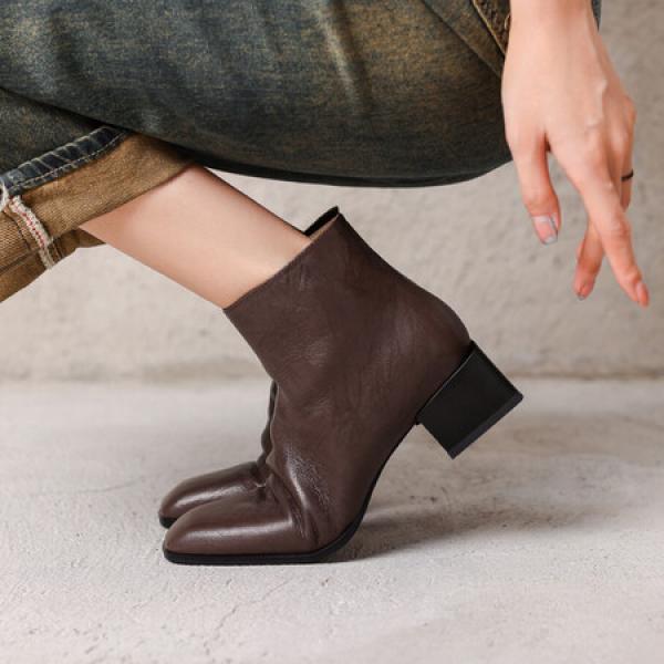 Handcrafted Genuine Leather Ladies' Shoes - Elegant Luxury Quality(Eqijiayi2450)