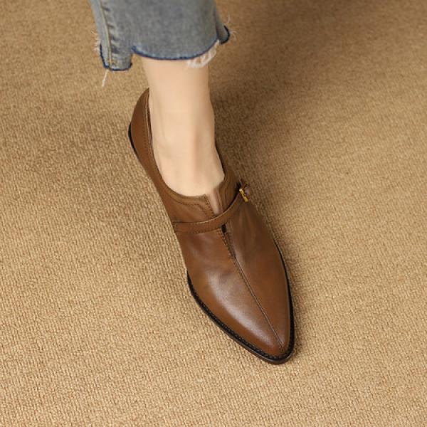 Elegant Handcrafted Leather Women's Shoes with Luxurious Quality(Etrj220T1105)