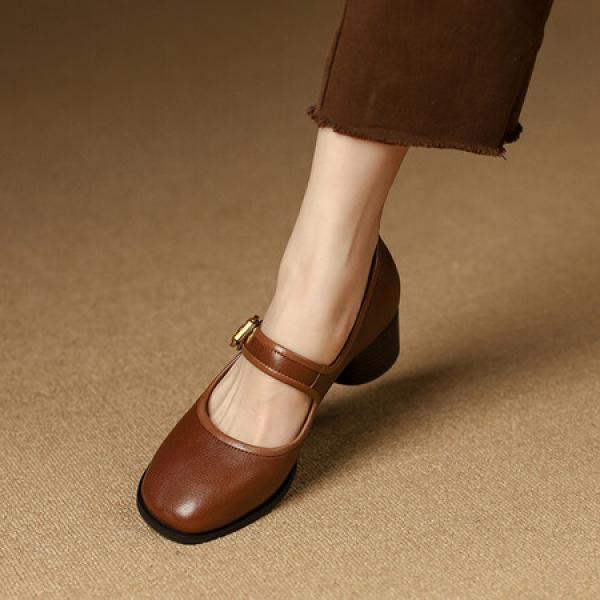 Handcrafted Leather Women's Shoes: Elegant Luxury Quality(Etrj220A3107)