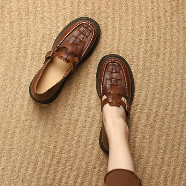 Handcrafted Luxury Genuine Leather Women's Shoes, Elegant Craftsmanship(Etrj220T1203)