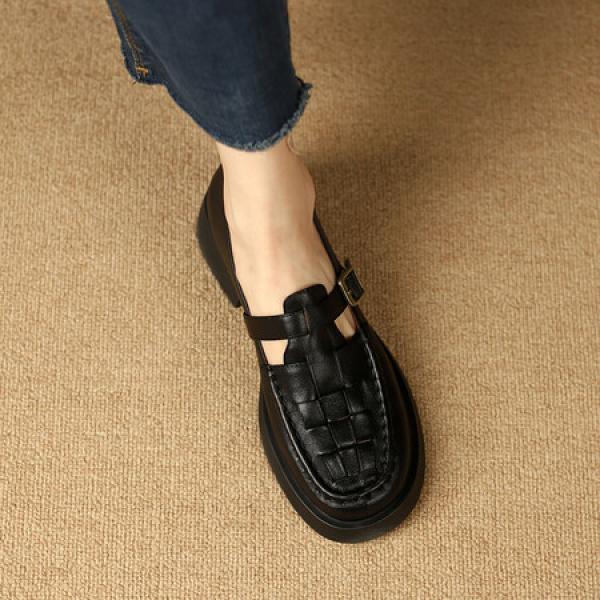 Handcrafted Luxury Genuine Leather Women's Shoes, Elegant Craftsmanship(Etrj220T1203)