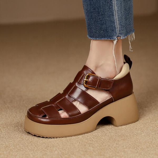 Elegant Luxury Handmade Leather Women's Shoes(Etrj220A3521)